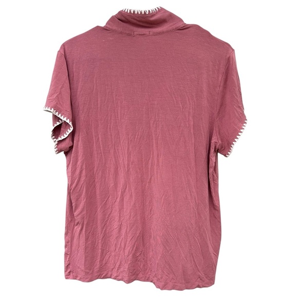 Eberjay Frida Whipstitch Jersey Knit Pajama Top - Pink - Size Large - Picture 5 of 8